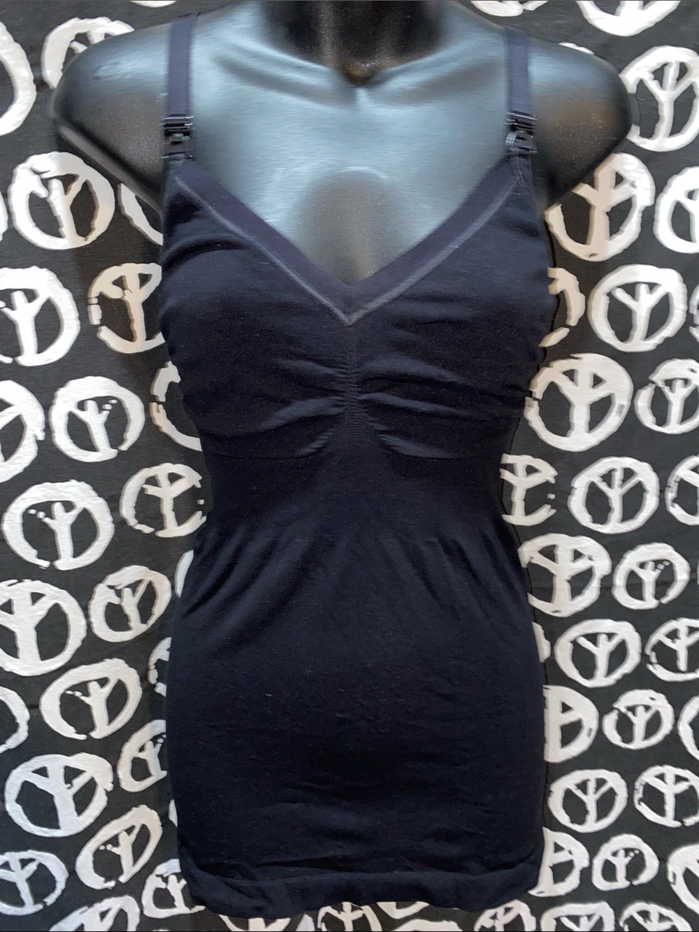 INGRID & ISABEL BLACK NYLON/SPANDEX BRA TANK SZ L